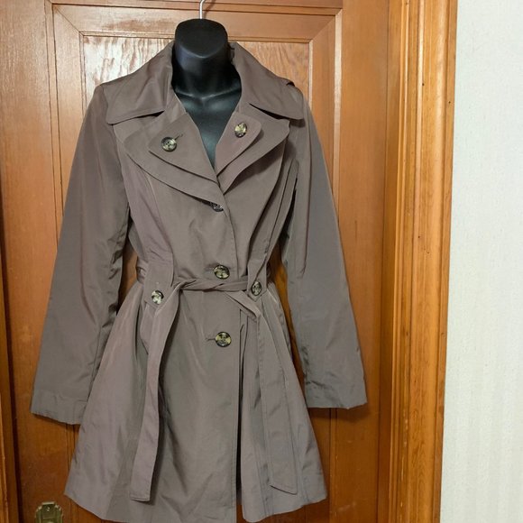 London Fog Brown Trench Coat with Detachable Hood Size S - Picture 15 of 16